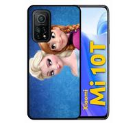 Coque Pour Xiaomi Mi 10t 5g - Frozen Reine Des Neiges Anna Vs Elsa - Silicone - Noir