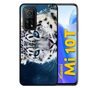 Coque Pour Xiaomi Mi 10t 5g - Tigre Blanc Yeux Bleus - Silicone - Noir