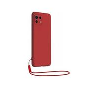 Coque Xiaomi Mi 11 5G Silicone + dragonne assortie Rouge Bigben