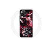 Coque pour Xiaomi Mi 11 Lite Demon Slayer Tanjiro Nezuko Attaque Combat