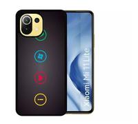 Coque Pour Xiaomi Mi 11 Lite - Rebus I Love Windows And Phone - Silicone - Noir