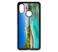 Coque Pour Xiaomi Mi-8 Explorer - Cadre Paradisiaque Cases Sur Piloties - Noir