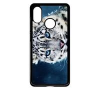 Coque Pour Xiaomi Mi-8 Explorer - Tigre Blanc Yeux Bleus - Noir