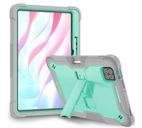 Coque pour Xiaomi Pad 7/Pad 7 Pro 11,2", coque robuste et robuste, béquille intégrée, avec porte-stylo, protection des coins, résistante aux chocs, gris menthe