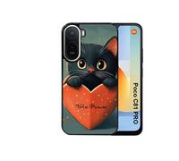 Coque pour Xiaomi POCO C81 Pro - Motif Chat et Coeur Personnalisable - Semi Rigide