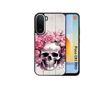 Coque pour Xiaomi POCO C81 Pro - Motif Tête de Mort Floral - Semi Rigide