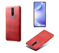 Coque pour Xiaomi POCO F2,Anti-dérapage,Protection Contre Les Chutes,Coquille arrière Simple de Couleur Solide,Design en Cuir d'imitation en Plastique-Red