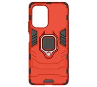 Coque pour Xiaomi Poco F5 Hybride Antichoc Anneau Support Ring Collection Rouge