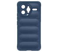 Coque pour Xiaomi Poco F7 Pro / F7 Ultra avec Texture Relief en Silicone Bleu nuit