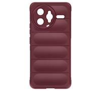 Coque pour Xiaomi Poco F7 Pro / F7 Ultra avec Texture Relief en Silicone Bordeaux