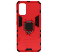 Coque pour Xiaomi Poco M3 Hybride Antichoc Bague Métallique Support Rouge