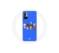 Coque pour Xiaomi Poco M3 Pro BTS BT21 Tata Chimmy Cooky Rj Koya Shooky Et Mang Jouent De la musique Fond Bleu