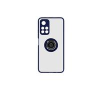 Coque et étui téléphone mobile AVIZAR Coque pour Xiaomi Poco M4 Pro 5G et Redmi Note 11S 5G Bi-matière Bague Métallique Support Vidéo Bleu