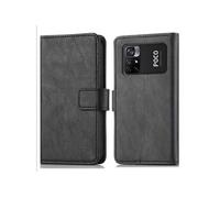 Coque pour Xiaomi Poco M4 Pro 5G Similicuir Noir