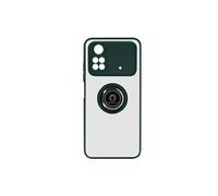 Coque pour Xiaomi Poco M4 Pro Bi-matière Bague Métallique Support Vidéo Vert