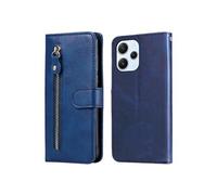 Coque pour Xiaomi Poco M6 Pro 5G Etui en Cuir Porte-cartes et Fermeture Magnétique Eclair Housse De Protection Supports De Fente Pour Carte Bleu