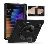Coque pour Xiaomi Poco Pad X1 11 Pouces 2025, Antichoc Armure Robuste Étui avec Support Rotatif à 360 Degrés, Dragonne et Porte-Stylet, TPU + PC Housse