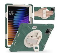 Coque pour Xiaomi Poco Pad X1 11 Pouces 2025, Antichoc Armure Robuste Étui avec Support Rotatif à 360 Degrés, Dragonne et Porte-Stylet, TPU + PC Housse