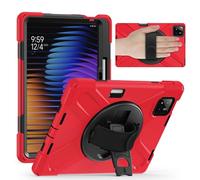 Coque pour Xiaomi Poco Pad X1 11 Pouces 2025, Antichoc Armure Robuste Étui avec Support Rotatif à 360 Degrés, Dragonne et Porte-Stylet, TPU + PC Housse