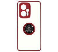Coque pour Xiaomi Poco X4 GT Bi-matière Bague Métallique Support Vidéo rouge