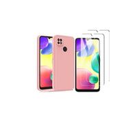 Coque Pour Xiaomi Redmi 10A Silicone Rose + 2 Verres Trempes
