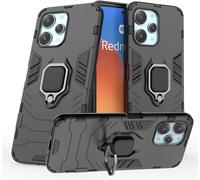 Coque Pour Xiaomi Redmi 12 - Bague 360° Support Rotatif, Housse Hybride 2-En-1 Anti-Choc Et Anti-Rayures, Bumper Silicone + Plaque Magnétique Voiture, Noir