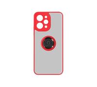 Coque pour Xiaomi Redmi 12 Hybride Bague Métallique Support Vidéo Ringrip Rouge