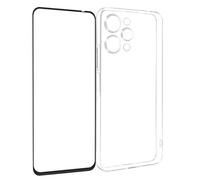 Coque pour Xiaomi Redmi 12 Silicone Gel et Verre Trempé Bord Biseauté Noir