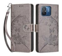 Coque pour Xiaomi Redmi 12C, Coque Xiaomi Redmi 11A, Etui Protection Housse Premium Cuir de Portefeuille en Cuir Fermeture Magnétique Flip Case pour Xiaomi Poco C55 / Redmi 12C / 11A Coque (Gris)