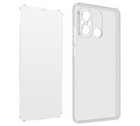 Coque pour Xiaomi Redmi 12C Silicone Gel Souple avec Verre Trempé Dureté 9H Transparent