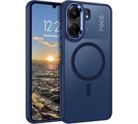 Coque Pour Xiaomi Redmi 13c 4g /Poco C65 6.74"" Compatible Avec Magsafe, Hybrid Magnétique Case Étui Translucide Mat Arrière Protection Caméra Housse Fine Antichoc Dos Anti Rayures, Bleu