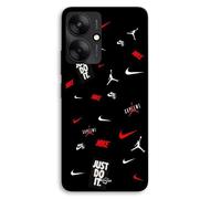 Coque Pour Xiaomi Redmi 13C 5g NIKE JORDAN Blanc rouge fond noir Maniacase