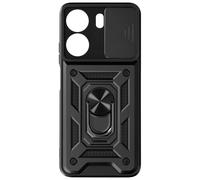 Coque pour Xiaomi Redmi 13C Bague Support Cache caméra coulissant Noir