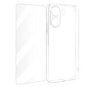 Coque Pour Xiaomi Redmi 13c Silicone Gel Et Verre Trempé Transparent