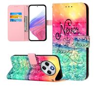 Coque pour Xiaomi Redmi 14C 4G/Poco M7 5G/Poco C75 4G/Redmi 14R 5G/Redmi A3 Pro/Redmi A4 5G, 3D en Cuir PU Étui Portefeuille à Rabat Housse Cover avec Porte Cartes Magnétique Etui, Chasser Les rêves