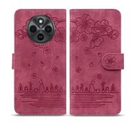 Coque pour Xiaomi Redmi 14C 4G/Redmi A4 5G/Xiaomi Poco C75 Premium en Cuir PU Portefeuille Fonction Support Slot pour Carte Protection Complète Magnétique Flip Coque à Livre Mini - Rouge