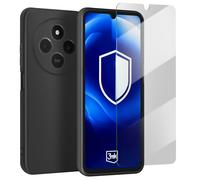 Coque pour Xiaomi Redmi 14C Silicone Soft Touch et Verre Trempé Noir