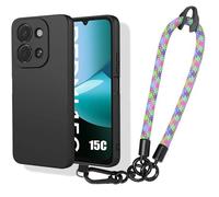 Coque pour Xiaomi Redmi 15C 4G/5G, Protection Antichoc Noir avec Bracelet Multicolore Détachable - E.F.Connection