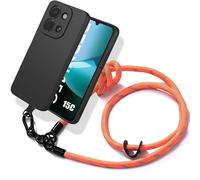Coque pour Xiaomi Redmi 15C 4G/5G, Protection Silicone Noir Antichoc avec Cordon Robuste Orange - E.F.Connection