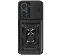 Coque pour Xiaomi Redmi 15C Antichocs MIL-STD 810G Cache Caméra Anneau Support Mayaxess Noir