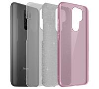 Coque pour Xiaomi Redmi 9 Paillette Amovible Silicone Semi-rigide rose