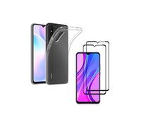 Coque pour Xiaomi REDMI 9A et 2 Verres Trempé - Protection Silicone Souple Film Vitre Protection Ecran