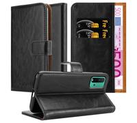 cadorabo Coque Compatible avec Xiaomi RedMi 9T / POCO M3 en Noir DE Jais - Housse Protection avec Fermoire Magnétique, Stand Horizontal et Fente Carte - Portefeuille Etui Poche Folio Case Cover