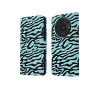 Coque pour Xiaomi Redmi A3 Similicuir Noir Blue Stripes