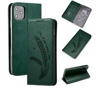 Coque pour Xiaomi Redmi A4/Poco C75 4G Modèle de blé Etui Portefeuille Protection Etui à Rabat en PU Porte-Cartes Support Flip Housse Magnétique Antichoc Anti-Rayures Case,Vert