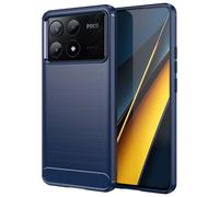 Coque pour Xiaomi Redmi K70E 5G / Poco X6 Pro 5G - housse etui silicone gel carbone + verre trempe - BLEU FONCE