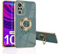 Coque Pour Xiaomi Redmi Note 10 / 10s / 10 Pro 4g / Poco M5s - Tpu Souple Ultra-Légère, Finition Or Métallique, Anneau Support Rotatif 360° Compatible Aimant, Bords Rehaussés