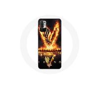 Coque pour Xiaomi Redmi Note 10 5G Vikings Série Saison 6 logo V Epée de Feu Fond Noir