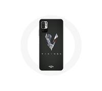 Coque pour Xiaomi Redmi Note 10 5G Vikings Série Saison 6 logo V Epée Gris Fond Noir