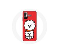 Coque pour Xiaomi Redmi Note 10T 5G BTS Bangtan Garçons BT21 RJ de Jin Fond Rouge